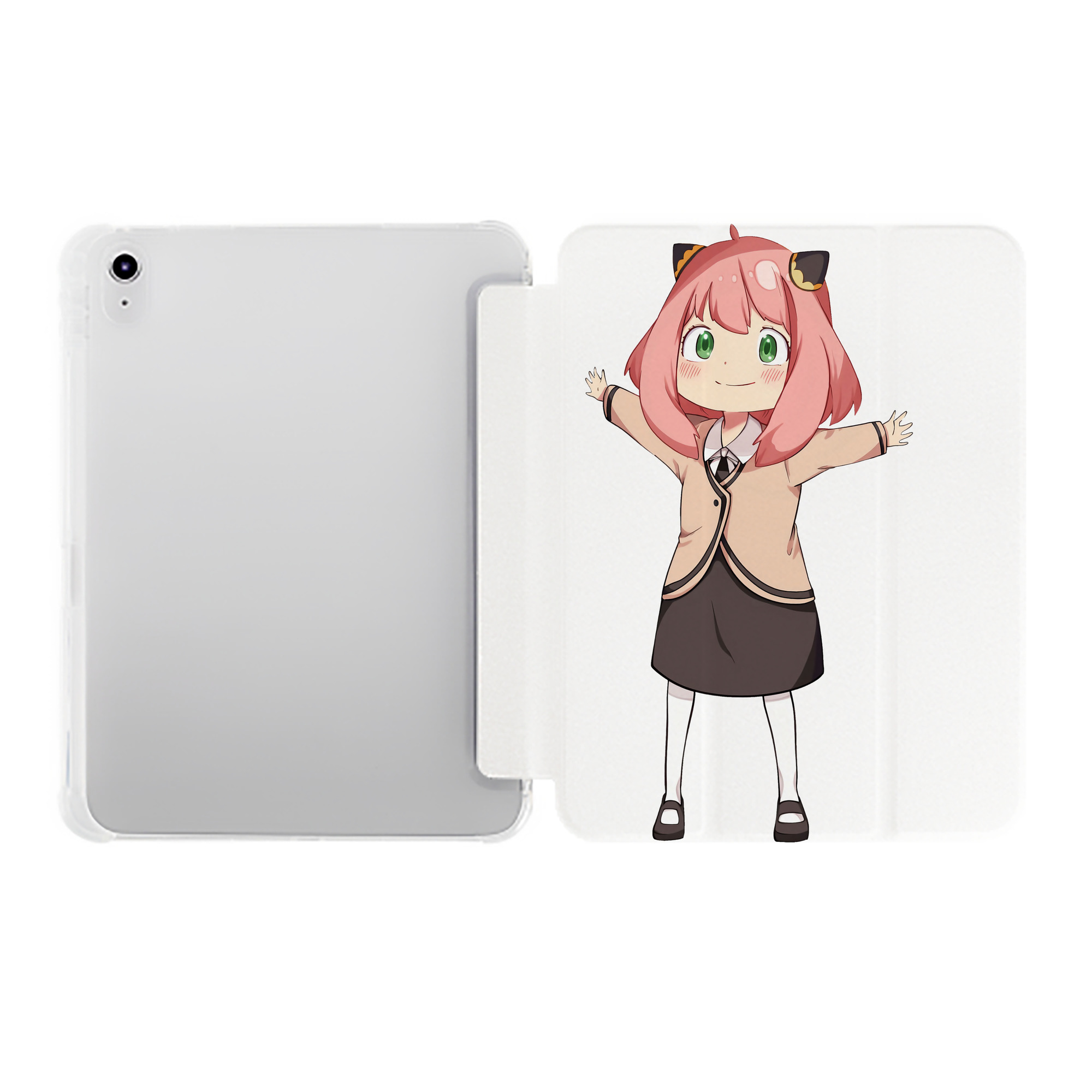 （画像用） SPY×FAMILY间谍家家酒 IPad ケース ペン収納付き 三つ折りスタンド PUレザー×シリコン 対応機種9.5/10.5/10.9インチ